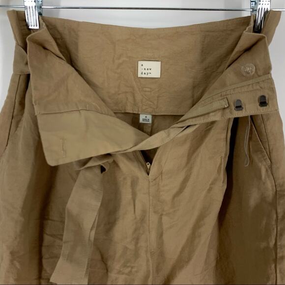 A New Day Linen Paperbag Shorts Size 6 Brown - Picture 4 of 7